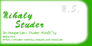 mihaly studer business card